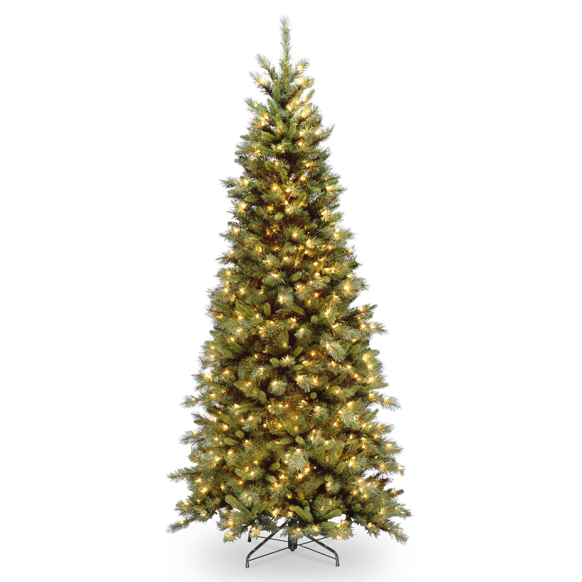 7.5 ft. Pre-lit Tiffany Fir Slim Artificial Christmas Tree, Clear Lights